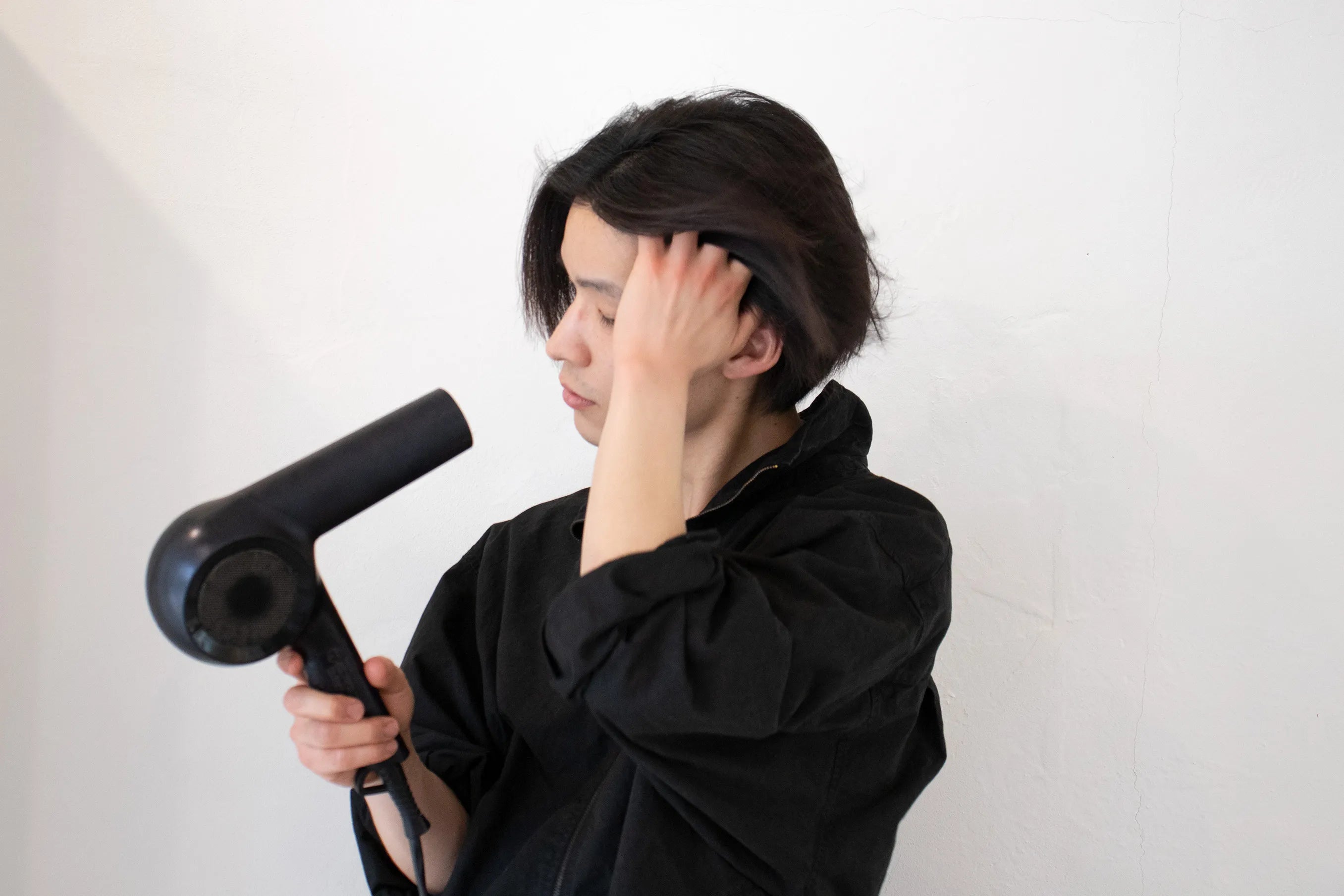画像：ドライヤーでベースを作る
