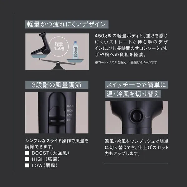 軽量かつ疲れにくいデザインなど業務用として使いやすい設計