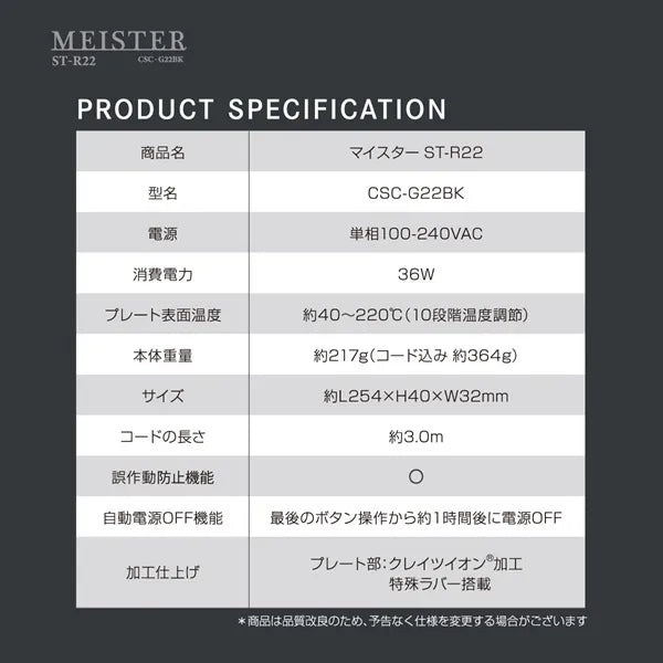 マイスターST-R22の商品詳細
