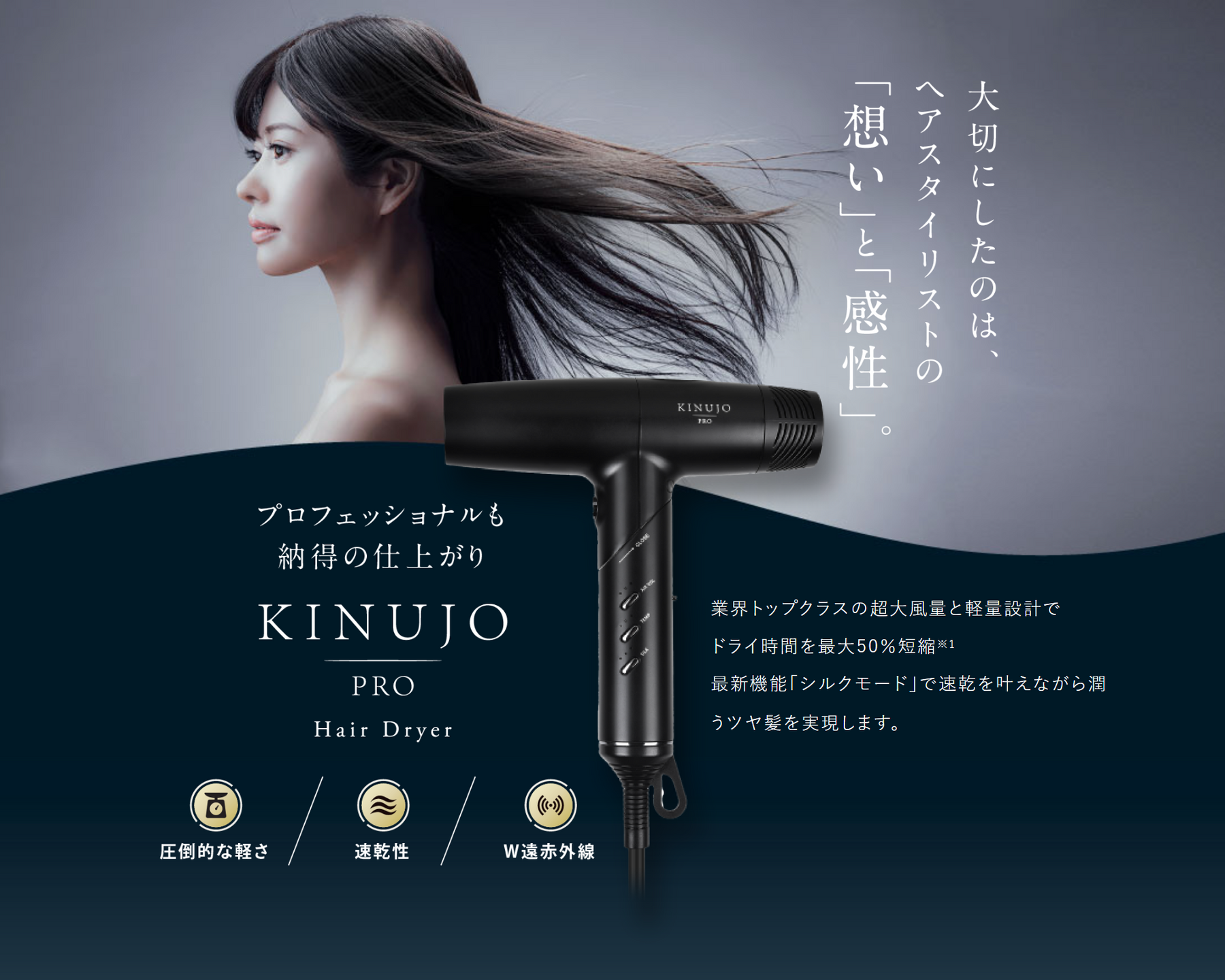 美品☆彡KINUJO PRO ヘアードライヤー 美品☆彡KINUJO PRO ヘアードライヤー