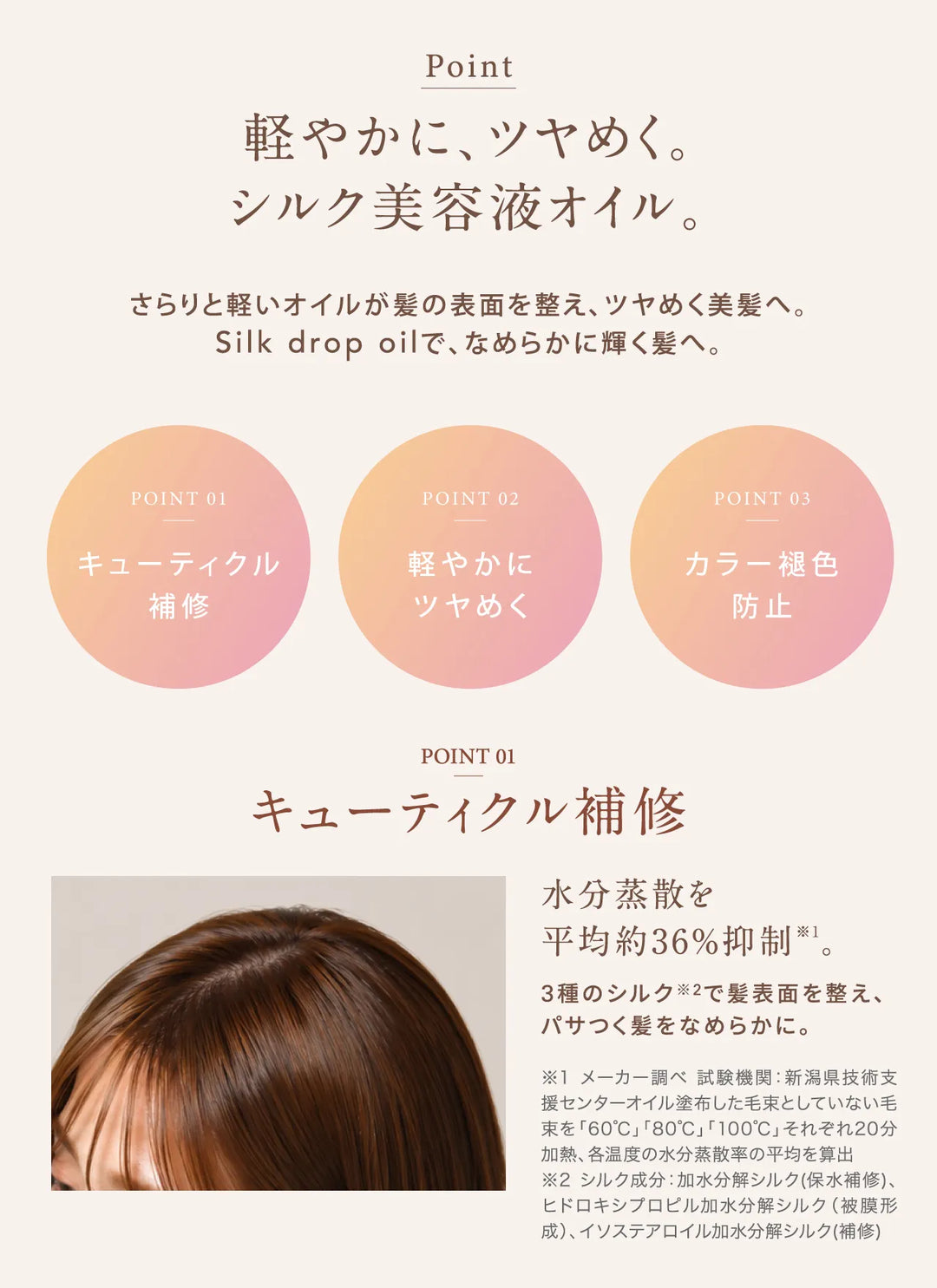 絹女 キヌージョ シルクドロップ オイル 60mL｜KINUJO