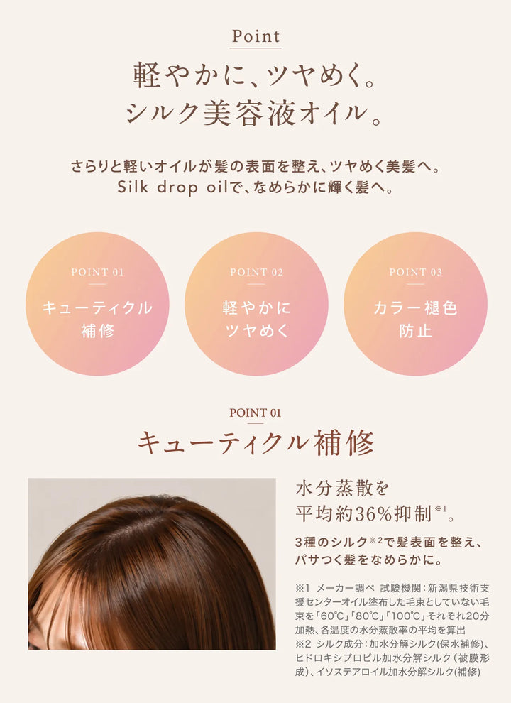 絹女 キヌージョ シルクドロップ オイル 60mL｜KINUJO