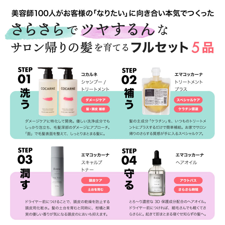 ダメージヘア救済 さらツヤ髪育成5点フルセット