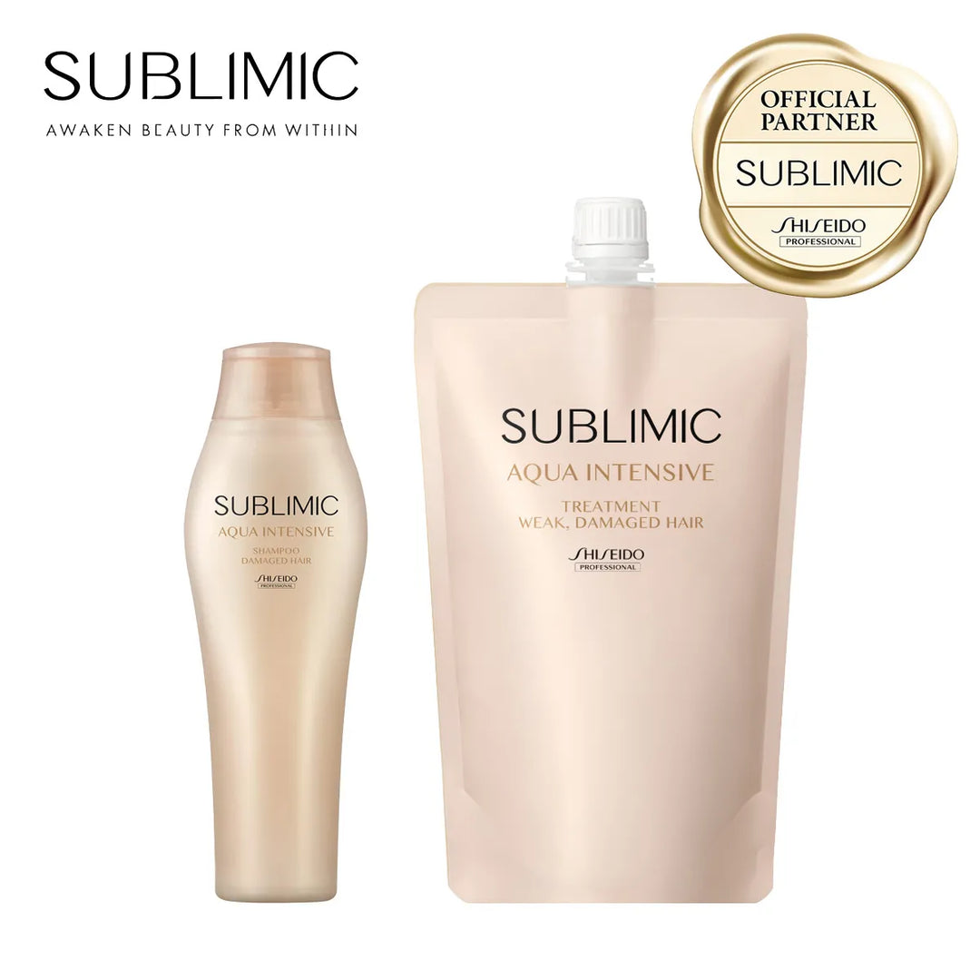 【セット】サブリミック アクアインテンシブ シャンプー・トリートメント W:弱った髪用｜SUBLIMIC