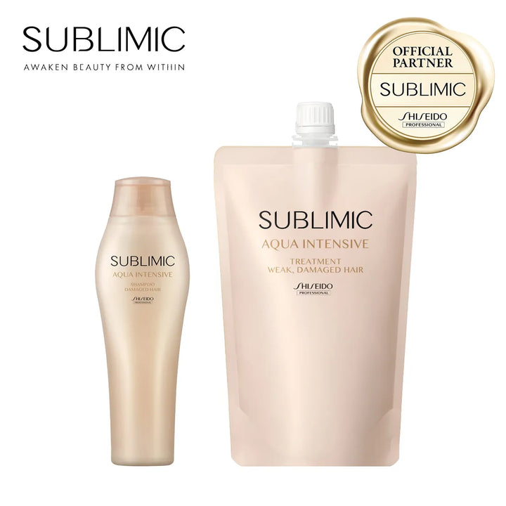 【セット】サブリミック アクアインテンシブ シャンプー・トリートメント W:弱った髪用｜SUBLIMIC