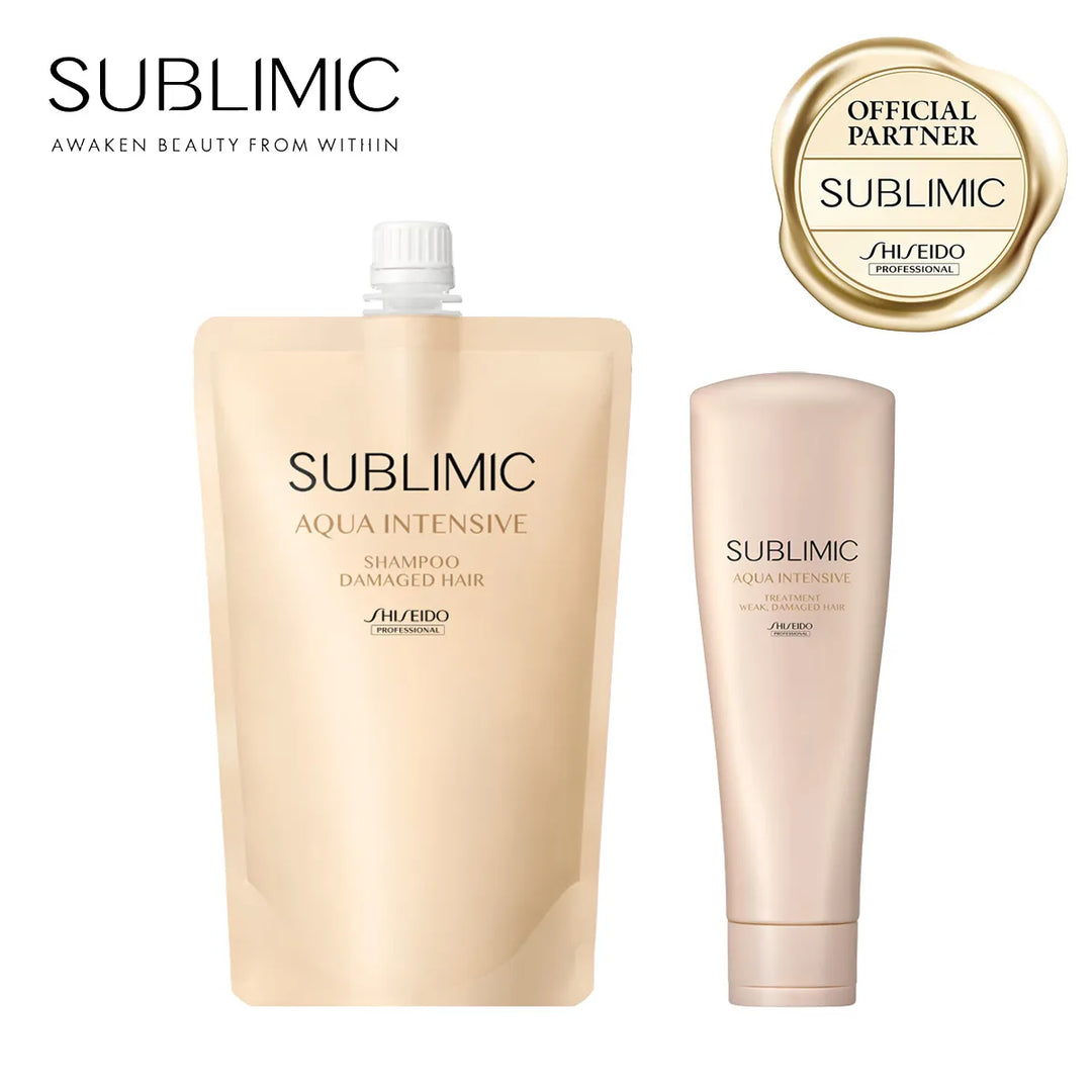 【セット】サブリミック アクアインテンシブ シャンプー・トリートメント W:弱った髪用｜SUBLIMIC