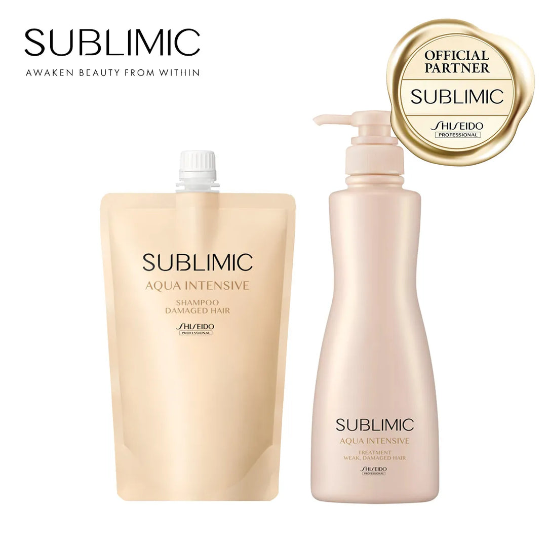 【セット】サブリミック アクアインテンシブ シャンプー・トリートメント W:弱った髪用｜SUBLIMIC