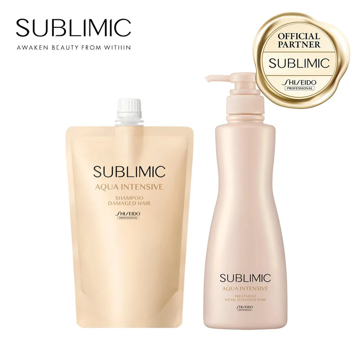 【セット】サブリミック アクアインテンシブ シャンプー・トリートメント W:弱った髪用｜SUBLIMIC